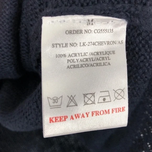 BRAVE SOUL ASOS Blue V-Neck Chevron Jumper Dress M - Picture 9 of 9